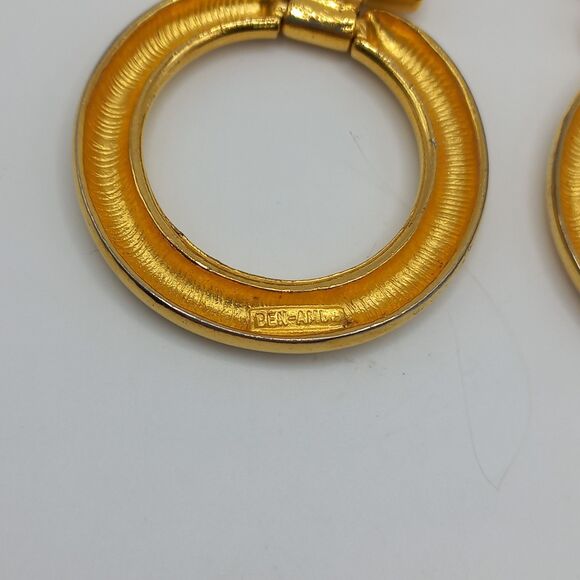 BEN AMUN chunky black gold necklace and bold door knocker earrings - Picture 6 of 12